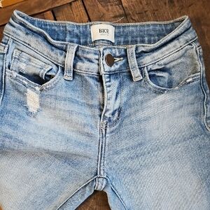 BKE Youth Size 10 Distressed Light Blue Flare Jeans